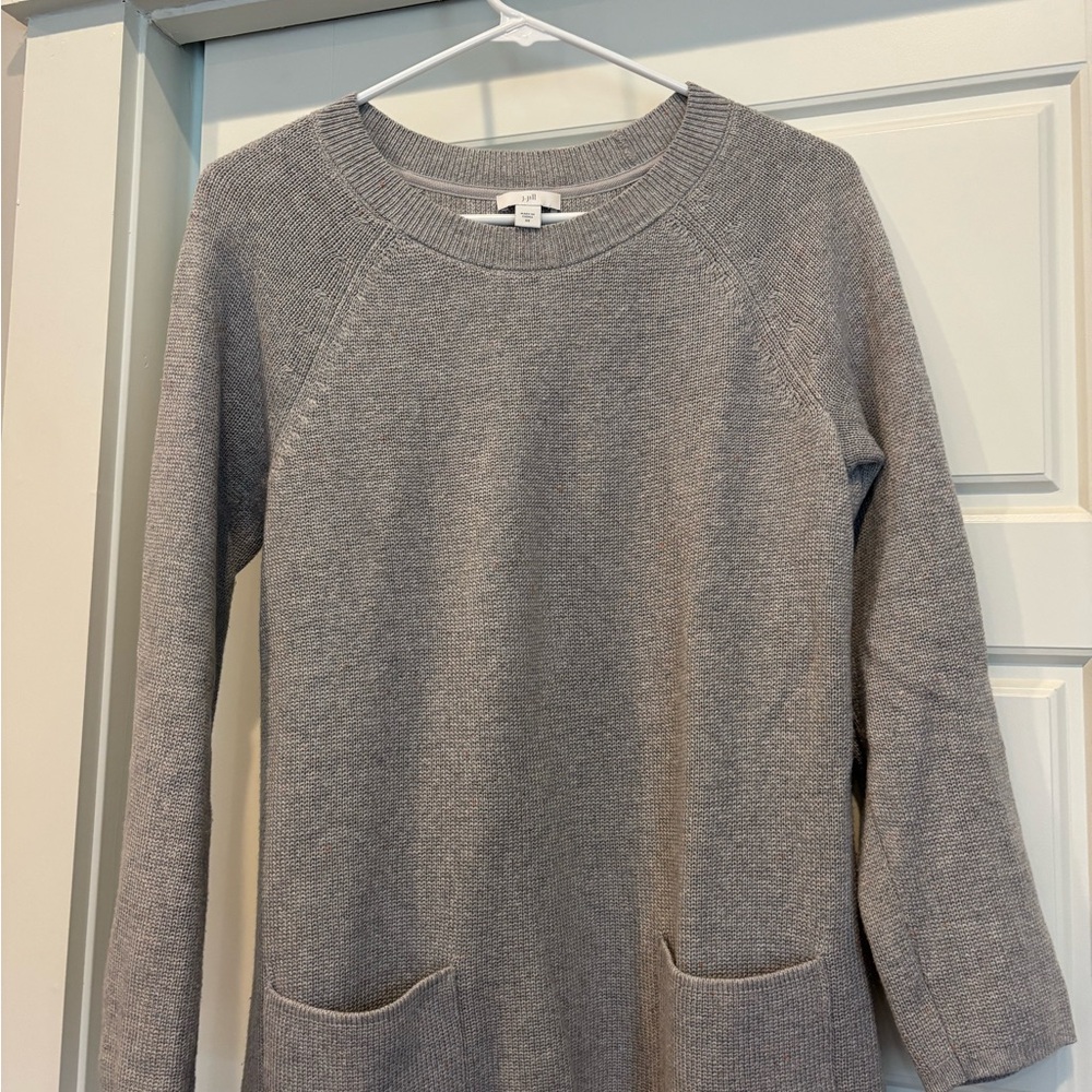 J. Jill Gray Crew Neck Sweater with Long Sleeves